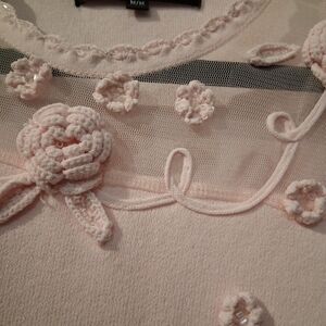 Elegant Pink Floral Knit Top